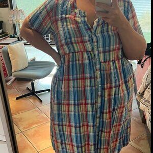 Vintage Sexy Granny Dress with Pearl Button Detail, Size 1X